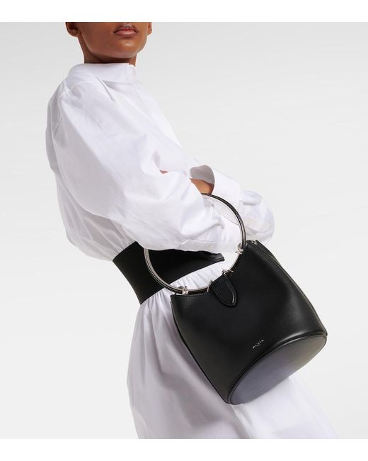 Alaïa Black Ring Medium Leather Bucket Bag