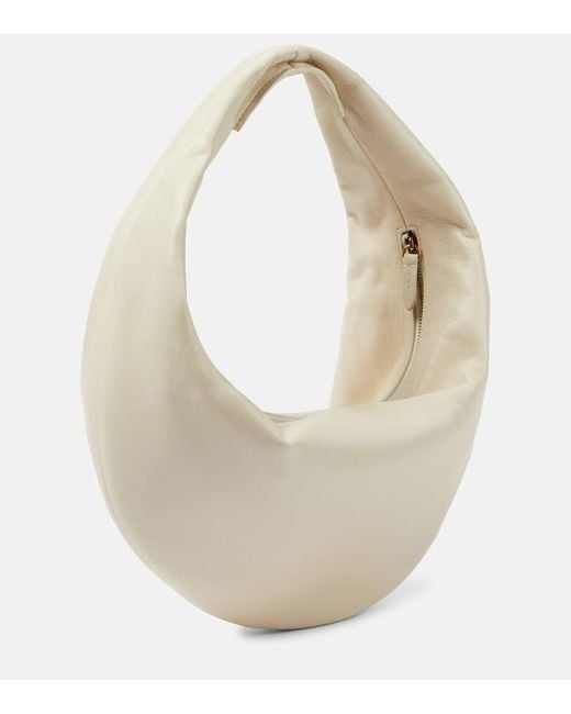 Khaite White Olivia Medium Leather Shoulder Bag