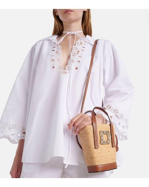 Sac Seau Rv Skate Mini En Raphia Roger Vivier en coloris Brown