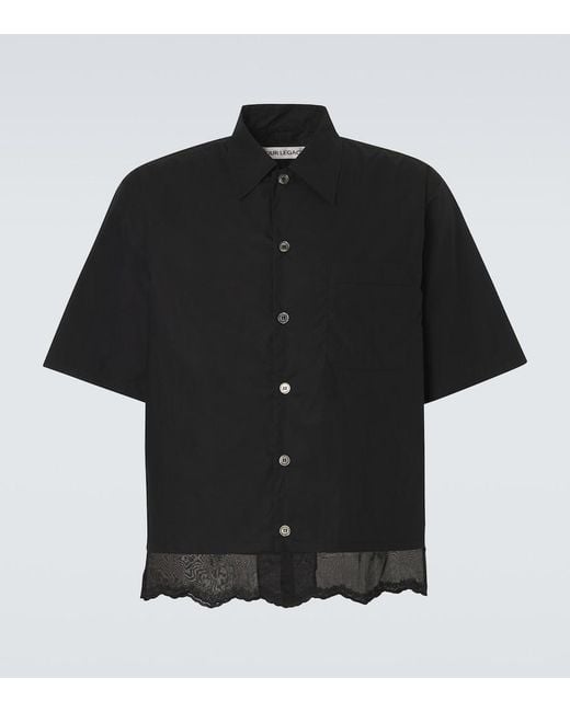 Our Legacy Black Embroidered Cotton Poplin Shirt for men