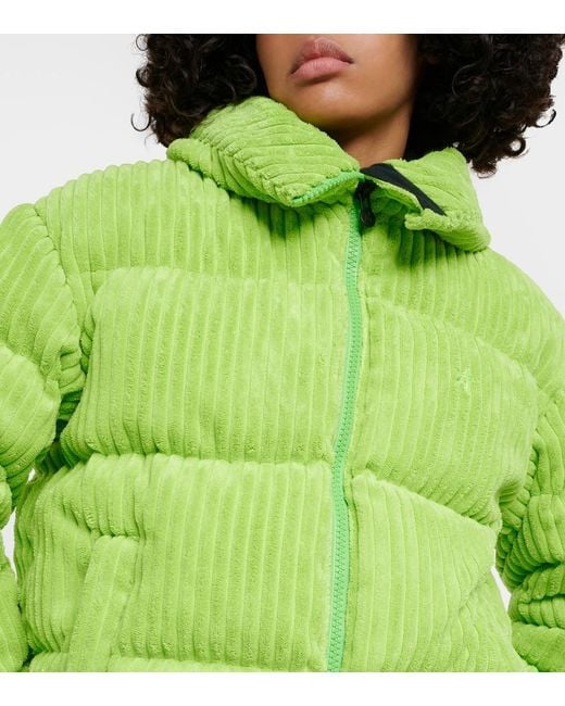 Perfect Moment Green Corduroy Down Ski Jacket
