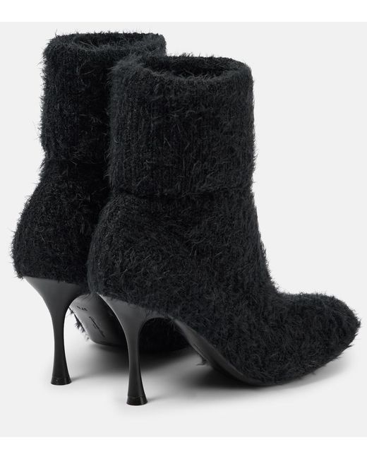 Gianvito Rossi Black 85 Knitted Bootie