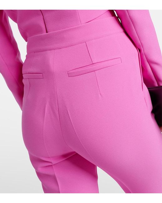 Safiyaa Pink High-Rise Hose Alexa Aus Crepe