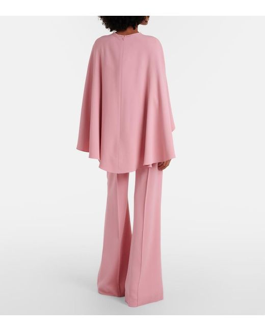 Elie Saab Pink Caped Cady Jumpsuit