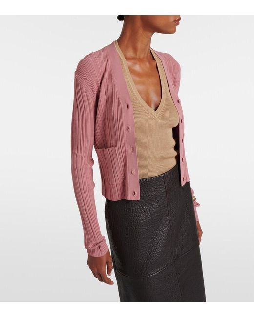 Joseph Pink Sinai Plisse Cardigan