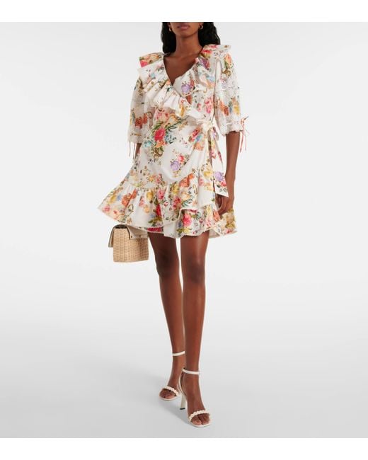 Camilla White Sew Yesterday Floral Cotton Wrap Dress