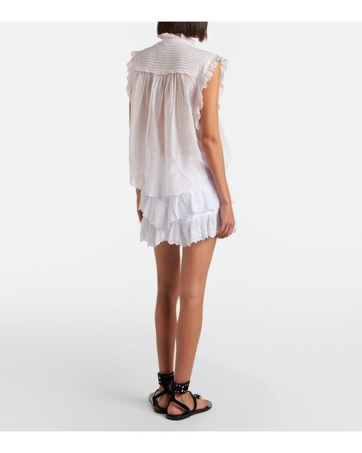 Isabel Marant White Jocadia Broderie Anglaise Cotton Shorts