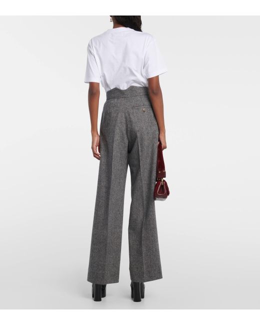 Vivienne Westwood Gray Tailored Straight Wool Pants