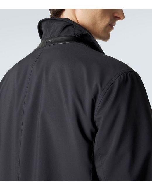 Brioni Blue Technical Car Coat for men