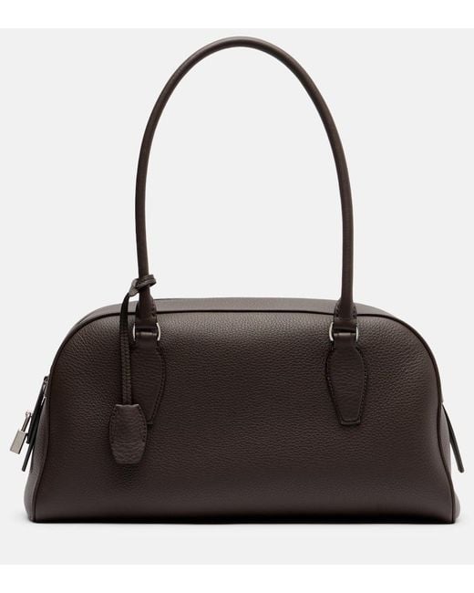 The Row Black E/W India Leather Shoulder Bag