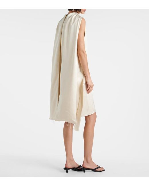 Totême White Cocoon Deconstructed Satin Minidress