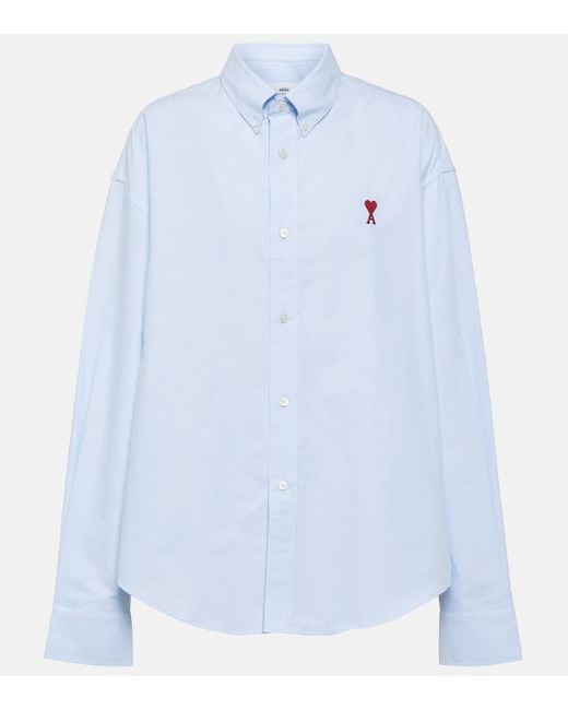 AMI Blue Oversized Cotton Shirt