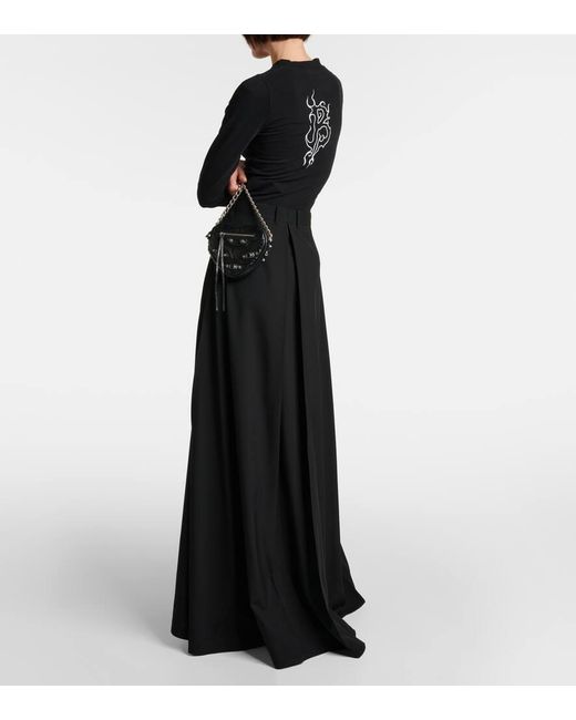 Falda oversized de lana Balenciaga de color Black