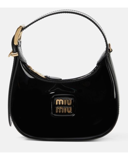 Miu Miu Black Mini Patent Leather Shoulder Bag