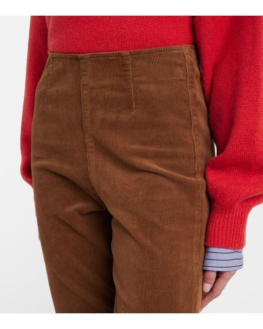 Veronica Beard Brown Beverly Off-Duty Corduroy Flared Pants