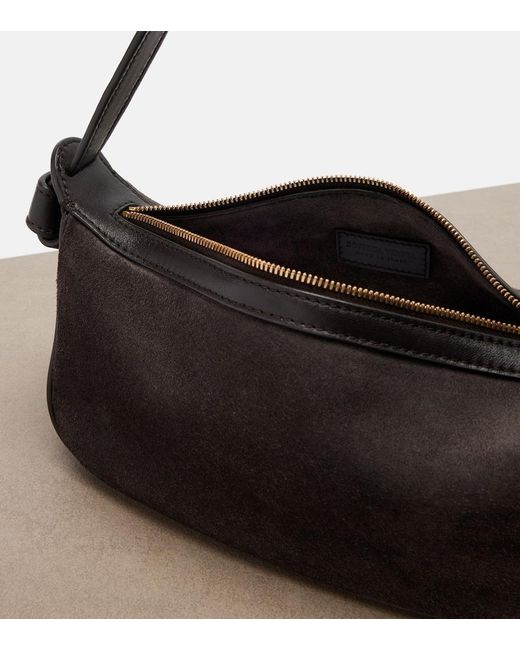 Bottega Veneta Black Nodo Small Suede Shoulder Bag