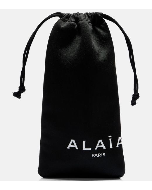 Alaïa Brown Lettering Logo Oversized Sunglasses
