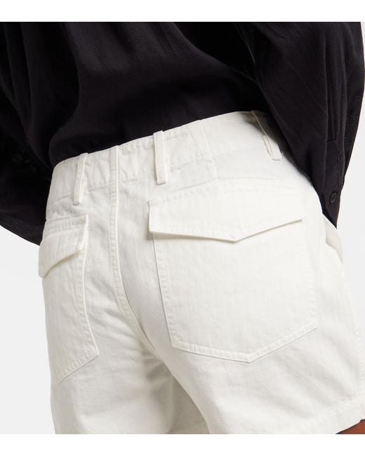 Nili Lotan White Utility Cotton Shorts