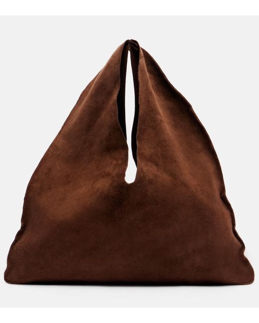 The Row Brown Tote Bag Bindle Small Aus Veloursleder