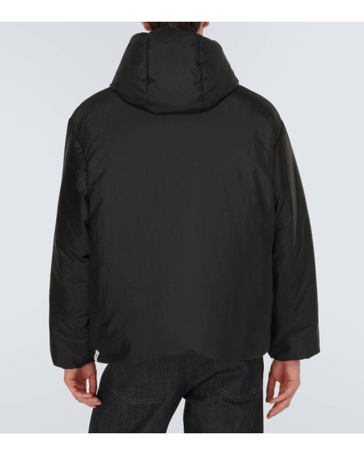 Jil Sander Black Leather-trimmed Down Jacket for men