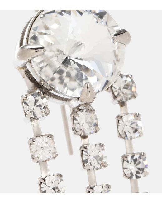 Miu Miu White Crystal-Embellished Earrings