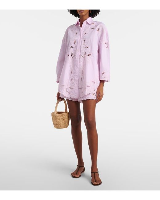 Juliet Dunn Pink High-Rise Shorts Aus Baumwolle