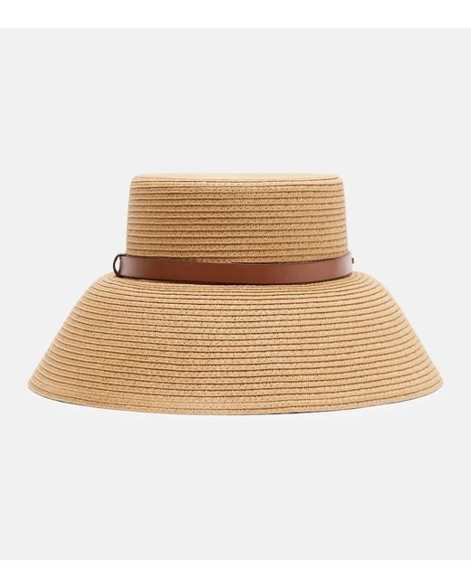 Max Mara Woven Bucket Hat in Natural | Lyst
