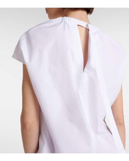 Blusa Fiamma in popeline di cotone di Max Mara in White