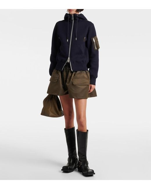 Sacai Blue Paneled Hoodie