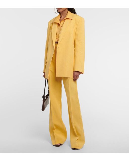 Jacquemus Yellow Le Pantalon Sauge Flared Trousers