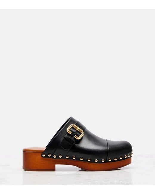 Chloé Multicolor Jeannette Embellished Leather Clogs