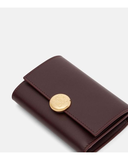 Loewe Purple Pebble Small Leather Wallet