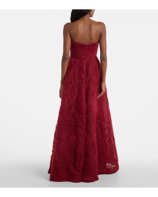 Rebecca Vallance Red Willow Mesh Bustier Gown