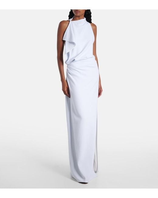 Proenza Schouler White Devyn Crepe Draped Maxi Dress