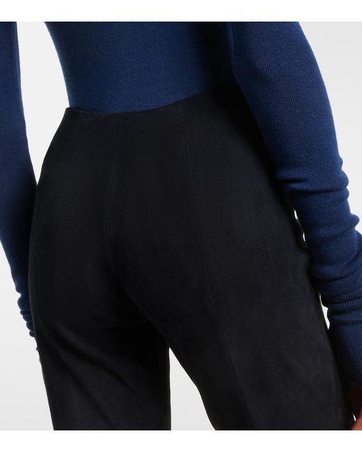 Stouls Blue Gege Suede Flared Pants