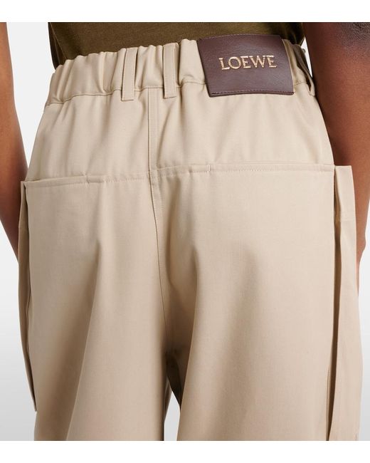 Loewe Natural Cotton And Silk Cropped Pants
