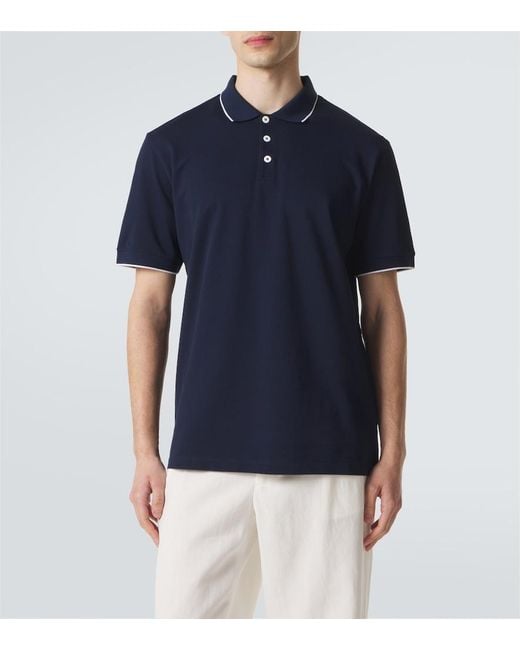 Giorgio Armani Blue Cotton Pique Polo Shirt for men