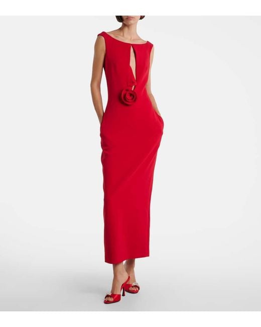 Magda Butrym Red Pantoletten Aus Satin Mit Kristallen