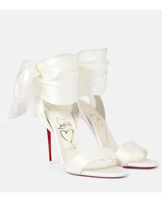 Christian Louboutin White Bridal Sandale Du Desert 100 Sandals