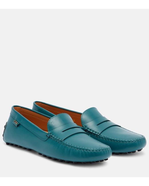 Tod's Blue Gommino Leather Driving Shoes