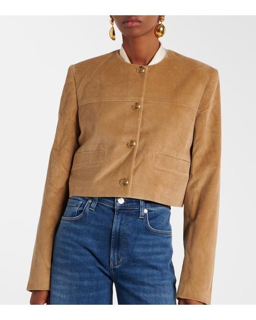 Citizens of Humanity Natural Pia Cropped Cotton Corduroy Jacket