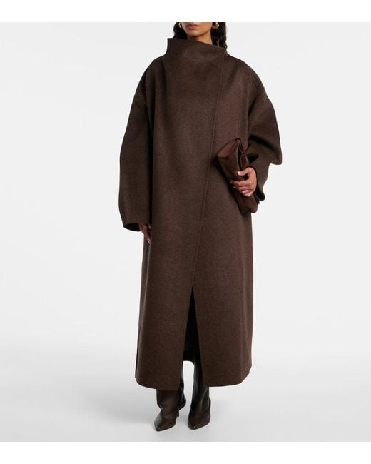 Frankie Shop Brown Leroy Wool-Blend Coat