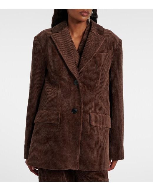 Ganni Brown Cotton Corduroy Blazer