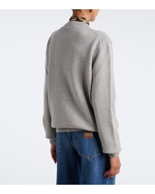 Dolce & Gabbana Gray Dg Virgin Wool Cardigan