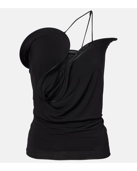 Christopher Esber Black Wave Coil Jersey Top
