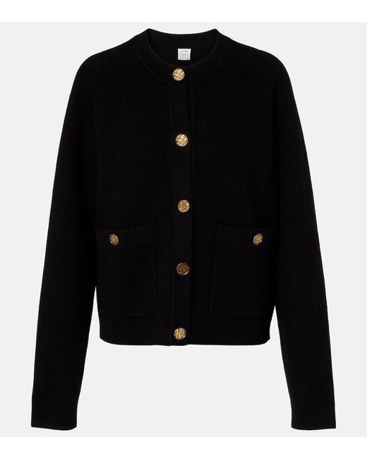 Totême Black Wool And Cashmere-Blend Cardigan