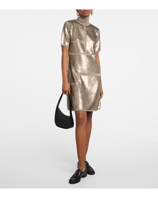 Joseph Natural Sequined Wool-Blend Minidress