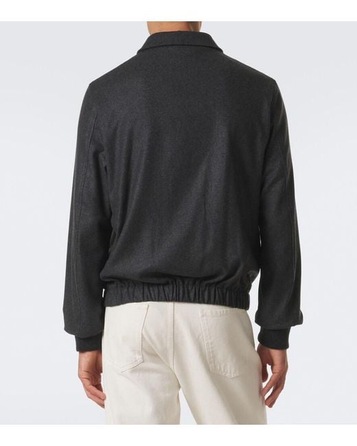 Fedeli Black Cashmere Blouson Jacket for men