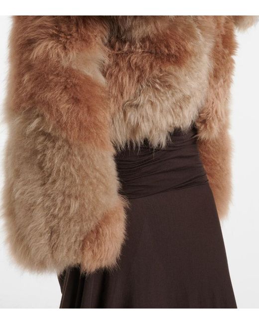 The Attico Brown Bomberjacke Aus Shearling