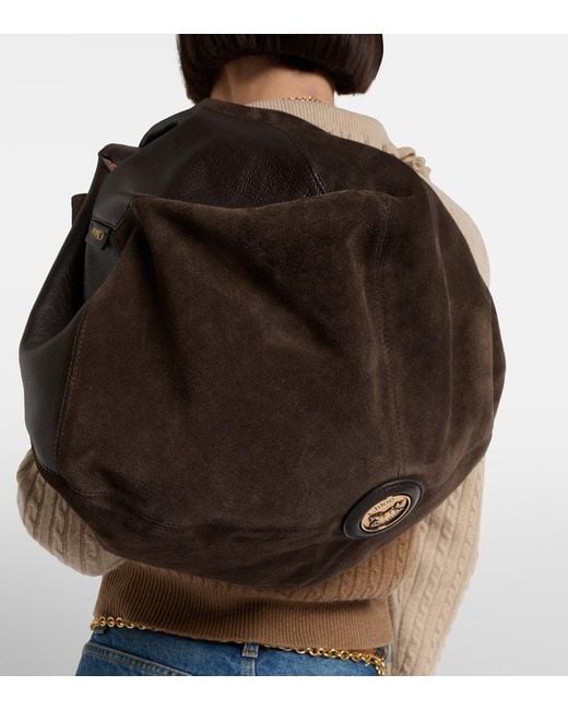 Chloé Black Balloon Medium Leather And Suede Shoulder Bag